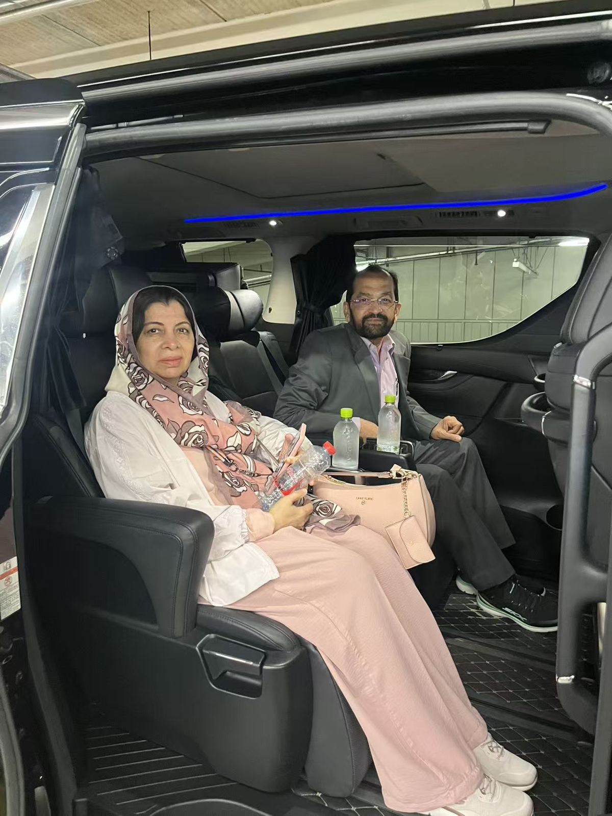 Guests seated inside a private Toyota Alphard with RydAgent, June 2026