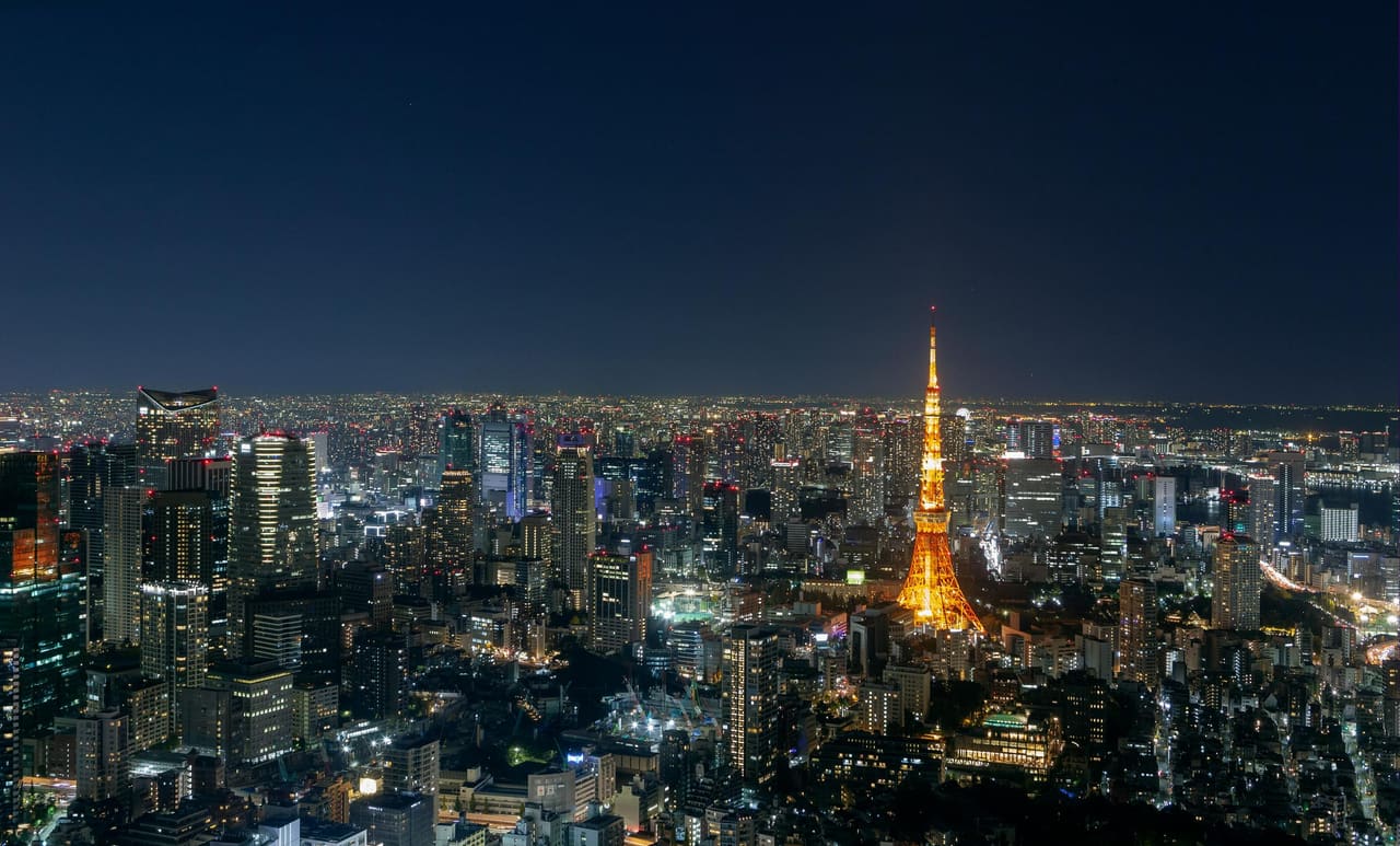 Tokyo Tower panoramic night view
